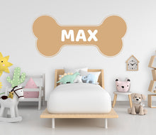 Load image into Gallery viewer, Personalized Dog Name Wall Decal | Custom Pet Name Sign | Dog Bone Wall Sticker | Boho Pet Decor | Modern Dog Room Wall Art | Grooming 743LU