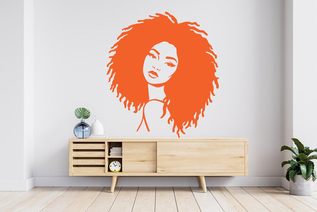 Afro Woman Wall Decal, Feminist Women wall Decor