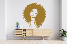 Load image into Gallery viewer, Afro Woman Wall Decal, Feminist Women wall Decor