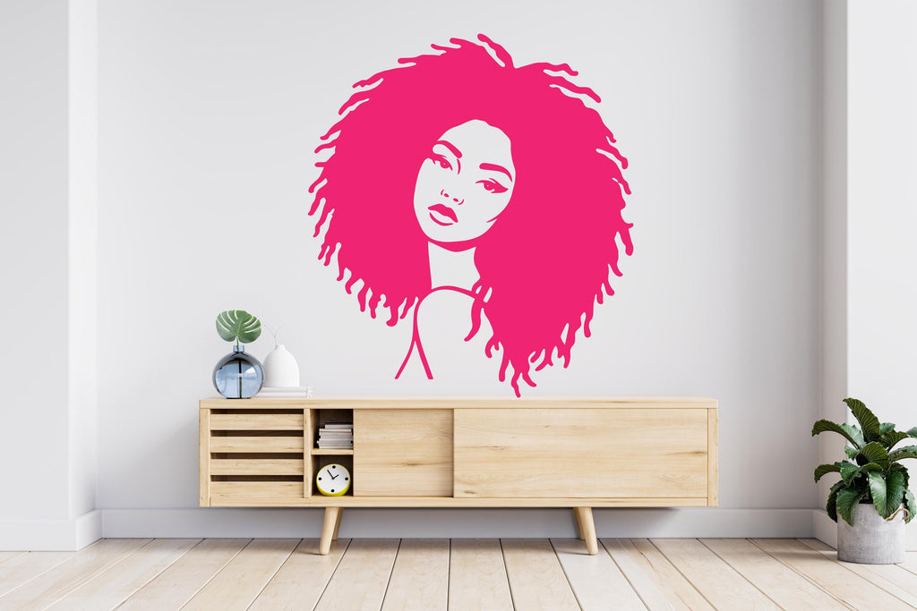 Afro Woman Wall Decal, Feminist Women wall Decor