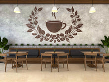 Load image into Gallery viewer, Coffee Cup Wall Decal Coffee Branch Wall Sticker Cafe Wall Art Coffee Shop Kitchen Decor Modern Coffee Wall Art