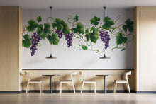 Load image into Gallery viewer, Purple Grape Vine Wall Decal Vineyard Wall Sticker Wine Bar Restaurant Kitchen Decor Botanical Grape Wall Art