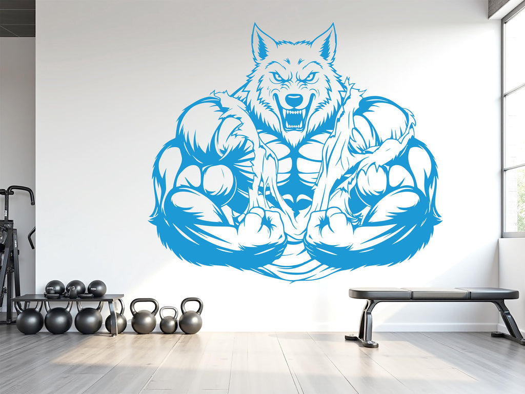 Wolf Gym Wall Decor No Pain No Gain Fitness Art Decal Crossfit Gifts Home Sticker