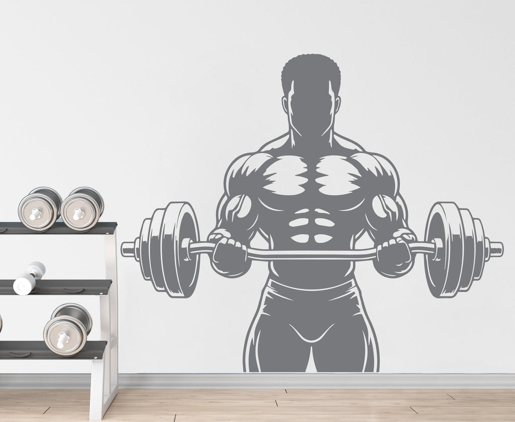 Afro Men Bodybuilder in Gym Wall Decal Power fitness Women Squat Decor Workout Art Vinyl Wall Stickers Bedroom 288DE