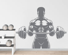 Load image into Gallery viewer, Afro Men Bodybuilder in Gym Wall Decal Power fitness Women Squat Decor Workout Art Vinyl Wall Stickers Bedroom 288DE