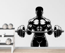 Load image into Gallery viewer, Afro Men Bodybuilder in Gym Wall Decal Power fitness Women Squat Decor Workout Art Vinyl Wall Stickers Bedroom 288DE