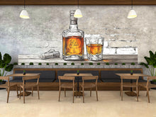 Load image into Gallery viewer, Rustic Whiskey Wall Decal Bar Wall Sticker Whiskey Bottle Glass Wall Art Pub Restaurant Home Bar Decor