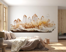 Load image into Gallery viewer, Crystal Wall Decal Golden Quartz Wall Sticker Boho Bedroom Decor Healing Crystal Wall Art Spiritual Home Decor