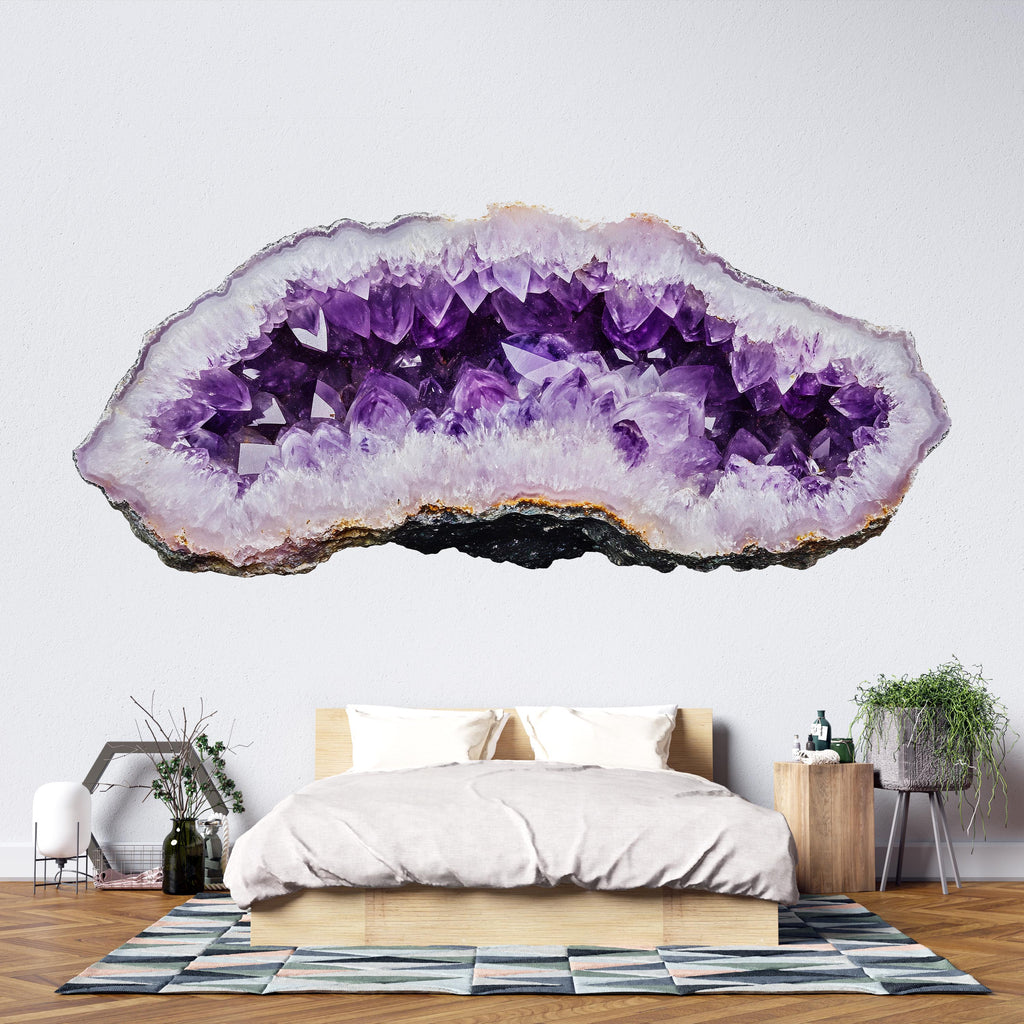 Amethyst Crystal Wall Decal Purple Geode Wall Sticker Boho Bedroom Decor Healing Crystal Wall Art Spiritual Decor