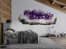 Load image into Gallery viewer, Amethyst Geode Wall Decal Purple Crystal Wall Sticker Boho Bedroom Decor Healing Crystal Wall Art Spiritual Decor