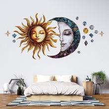 Load image into Gallery viewer, Sun And Moon Wall Decal Celestial Wall Sticker Boho Bedroom Decor Spiritual Wall Art Astrology Home Decor