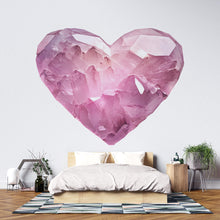 Load image into Gallery viewer, Rose Quartz Heart Wall Decal Crystal Love Wall Sticker Boho Bedroom Decor Healing Crystal Wall Art Spiritual Decor