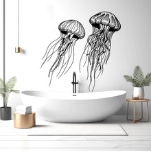 Load image into Gallery viewer, Jellyfish wall decal Jellyfish decor Jellyfish wall art Decal Sea Animals Wall Bathroom Wall Decals Stickers Vinyl