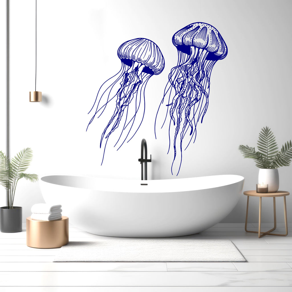 Jellyfish wall decal Jellyfish decor Jellyfish wall art Decal Sea Animals Wall Bathroom Wall Decals Stickers Vinyl