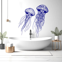 Load image into Gallery viewer, Jellyfish wall decal Jellyfish decor Jellyfish wall art Decal Sea Animals Wall Bathroom Wall Decals Stickers Vinyl