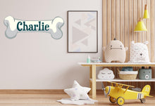 Load image into Gallery viewer, Personalized Dog Name Wall Decal | Custom Pet Name Sign | Dog Bone Wall Sticker | Boho Pet Decor | Modern Dog Room Wall Art | Grooming 749LU