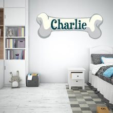 Load image into Gallery viewer, Personalized Dog Name Wall Decal | Custom Pet Name Sign | Dog Bone Wall Sticker | Boho Pet Decor | Modern Dog Room Wall Art | Grooming 749LU