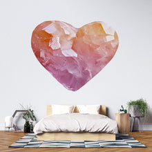 Load image into Gallery viewer, Rose Quartz Heart Wall Decal Crystal Love Wall Sticker Boho Bedroom Decor Healing Crystal Wall Art Spiritual Decor
