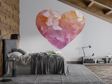 Load image into Gallery viewer, Rose Quartz Heart Wall Decal Crystal Love Wall Sticker Boho Bedroom Decor Healing Crystal Wall Art Spiritual Decor