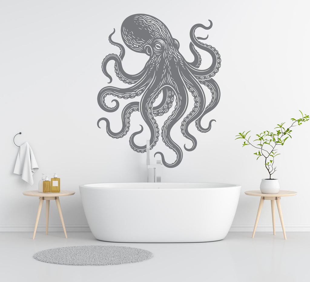 Octopus Wall Decal - Sea Animal Vinyl Sticker, Home decor Bathroom art
