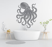 Load image into Gallery viewer, Octopus Wall Decal - Sea Animal Vinyl Sticker, Home decor Bathroom art