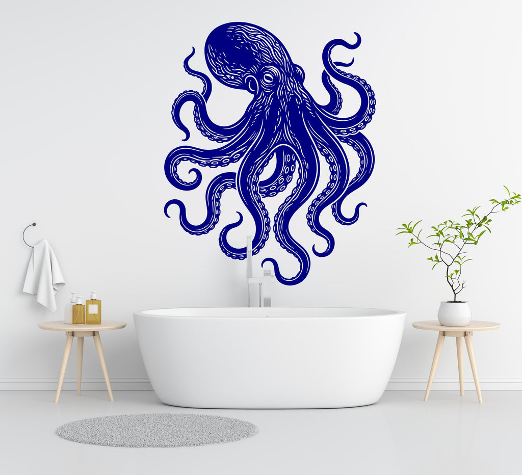 Octopus Wall Decal - Sea Animal Vinyl Sticker, Home decor Bathroom art