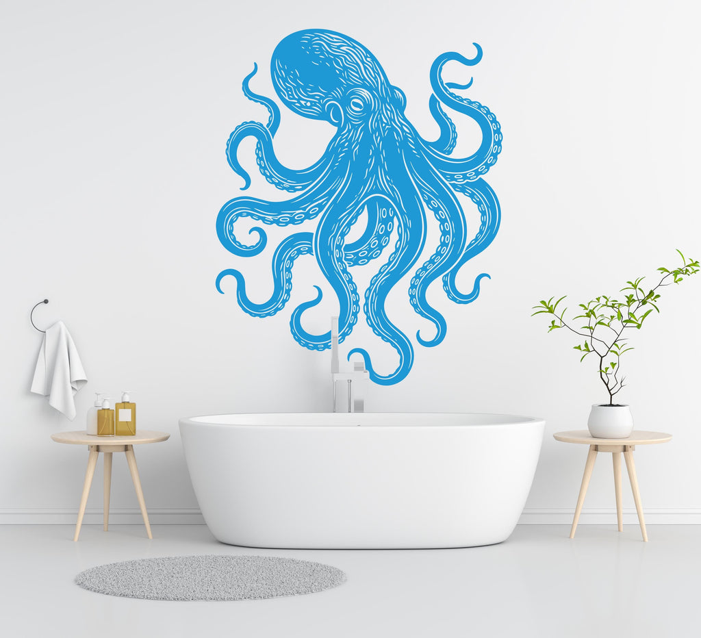 Octopus Wall Decal - Sea Animal Vinyl Sticker, Home decor Bathroom art