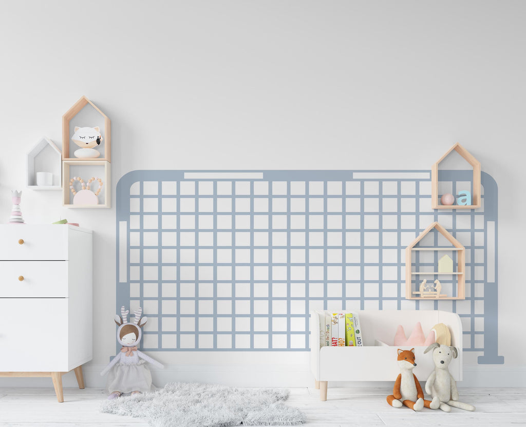 Soccer Net Wall Decal | Football Goal Wall Sticker | Sports Nursery & Kids Room Decor | Soccer Bedroom Wall Art, Removable Vinyl Decal 750LU