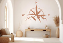 Load image into Gallery viewer, Compass Rose Mountain Wall Decal | Adventure Wall Art | Nautical Compass Decor | Travel &amp; Explorer Room Design, Removable Vinyl Decal 751LU