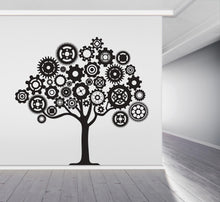 Load image into Gallery viewer, Mechanical Tree Wall Decal – Steampunk Gear Tree Vinyl Sticker, Technology Office Décor, Engineering &amp; STEM Wall Art, Circuit Board 727LU