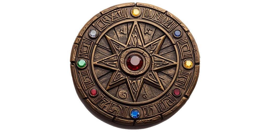 Mystical Rune Wheel Wall Decal Ancient Sigil Wall Art Sacred Symbol Round Wall Sticker Fantasy Home Decor