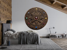 Load image into Gallery viewer, Mystical Rune Wheel Wall Decal Ancient Sigil Wall Art Sacred Symbol Round Wall Sticker Fantasy Home Decor