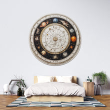 Load image into Gallery viewer, Vintage Zodiac Wheel Wall Decal Celestial Astrology Wall Art Astronomical Chart Round Wall Sticker Cosmic Decor