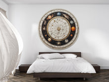 Load image into Gallery viewer, Vintage Zodiac Wheel Wall Decal Celestial Astrology Wall Art Astronomical Chart Round Wall Sticker Cosmic Decor