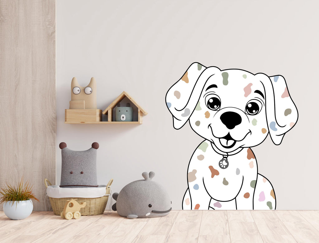 Dalmat Dog wall decal Dog decor Dog wall art Decal Dog Lover Animals anime decal Dog Bathroom Wall Decals Stickers Vinyl 728LU