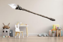 Load image into Gallery viewer, Silver Crystal Wand Wall Decal, Fantasy Magic Wand Wall Sticker, Wizard Nursery Wall Art, Fairy Tale Kids Room Decor, Whimsical Playroom