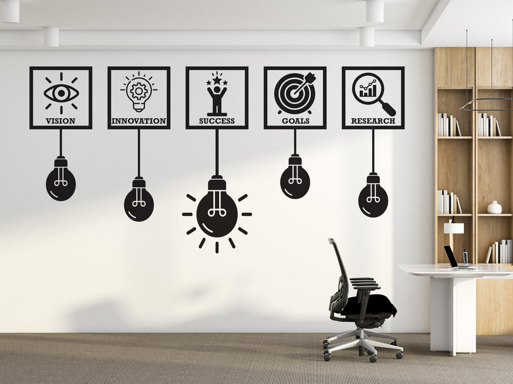 Vision Goals Success Wall Decal, Office Wall Art