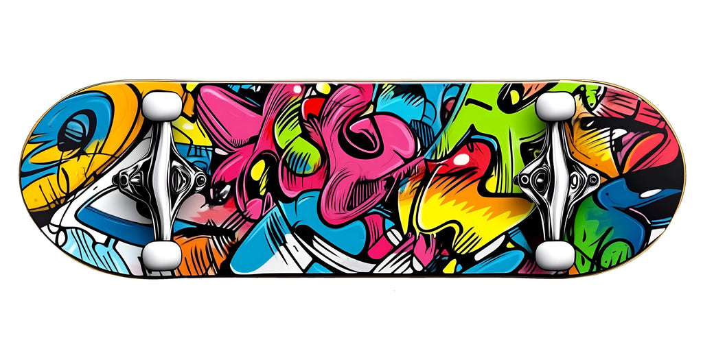 Graffiti Skateboard Wall Decal, Colorful Skateboard Wall Sticker, Street Art Kids Room Decor, Skate Theme Teen Bedroom Wall Art, Playroom