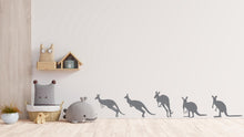 Load image into Gallery viewer, Kangaroo Wall Decal Set – Australian Animal Silhouette Art, Modern Wildlife Vinyl Sticker, Minimal Wall Decor, Kangaroo Wall Sticker 753LU