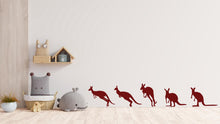 Load image into Gallery viewer, Kangaroo Wall Decal Set – Australian Animal Silhouette Art, Modern Wildlife Vinyl Sticker, Minimal Wall Decor, Kangaroo Wall Sticker 753LU