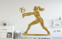 Load image into Gallery viewer, Volleyball Girl Wall Decal, Volleyball Wall sticker, Volley Girl Volleyball wall art Kids room Decal
