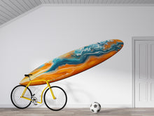 Load image into Gallery viewer, Abstract Surfboard Wall Decal, Ocean Wave Wall Sticker, Surf Art Wall Decor, Beach Theme Wall Art, Teen Boy Bedroom Wall Decal