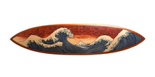 Load image into Gallery viewer, Japanese Wave Surfboard Wall Decal, Ocean Surf Wall Sticker, Beach Bedroom Wall Art, Surf Decor for Teen Room, Coastal Wall Decal