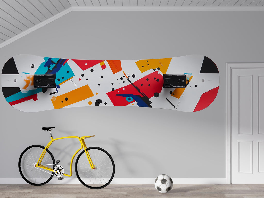 Abstract Snowboard Wall Decal, Modern Snowboard Wall Art, Snowboard Room Decor, Teen Boy Bedroom Wall Sticker, Winter Sports Wall Decal