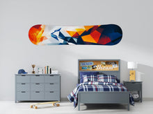 Load image into Gallery viewer, Snowboard Wall Decal, Abstract Snowboard Wall Sticker, Snowboard Room Decor, Teen Boy Bedroom Wall Art, Winter Sports Wall Decal
