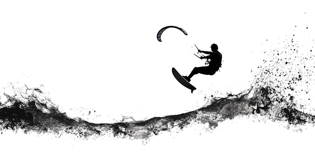 Kitesurf Wall Decal, Kiteboarding Wall Sticker, Extreme Water Sports Wall Art, Teen Boy Room Decor, Ocean Action Wall Decal