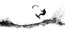Load image into Gallery viewer, Kitesurf Wall Decal, Kiteboarding Wall Sticker, Extreme Water Sports Wall Art, Teen Boy Room Decor, Ocean Action Wall Decal