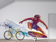 Load image into Gallery viewer, Surfing Wall Decal Sticker | Action Sports Wall Art | Peel And Stick Wall Decal For Kids Room Teen Bedroom Game Room Modern Interior Decor