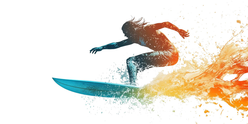 Surfing Wall Decal Sticker | Action Sports Wall Art | Peel And Stick Wall Decal For Boys Room Teen Bedroom Surf Decor Modern Interior