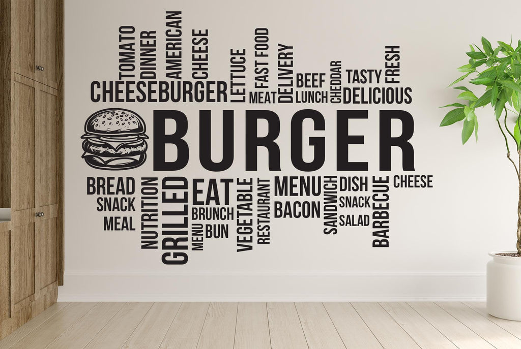 Burger Wall Decal Restaurant Wall Decal Burger Wall Sticker Wall Decal Wall Art Window Wall Sticker Burger Decor